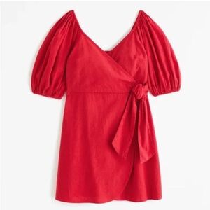 A&F Puff Sleeve Wrap Dress